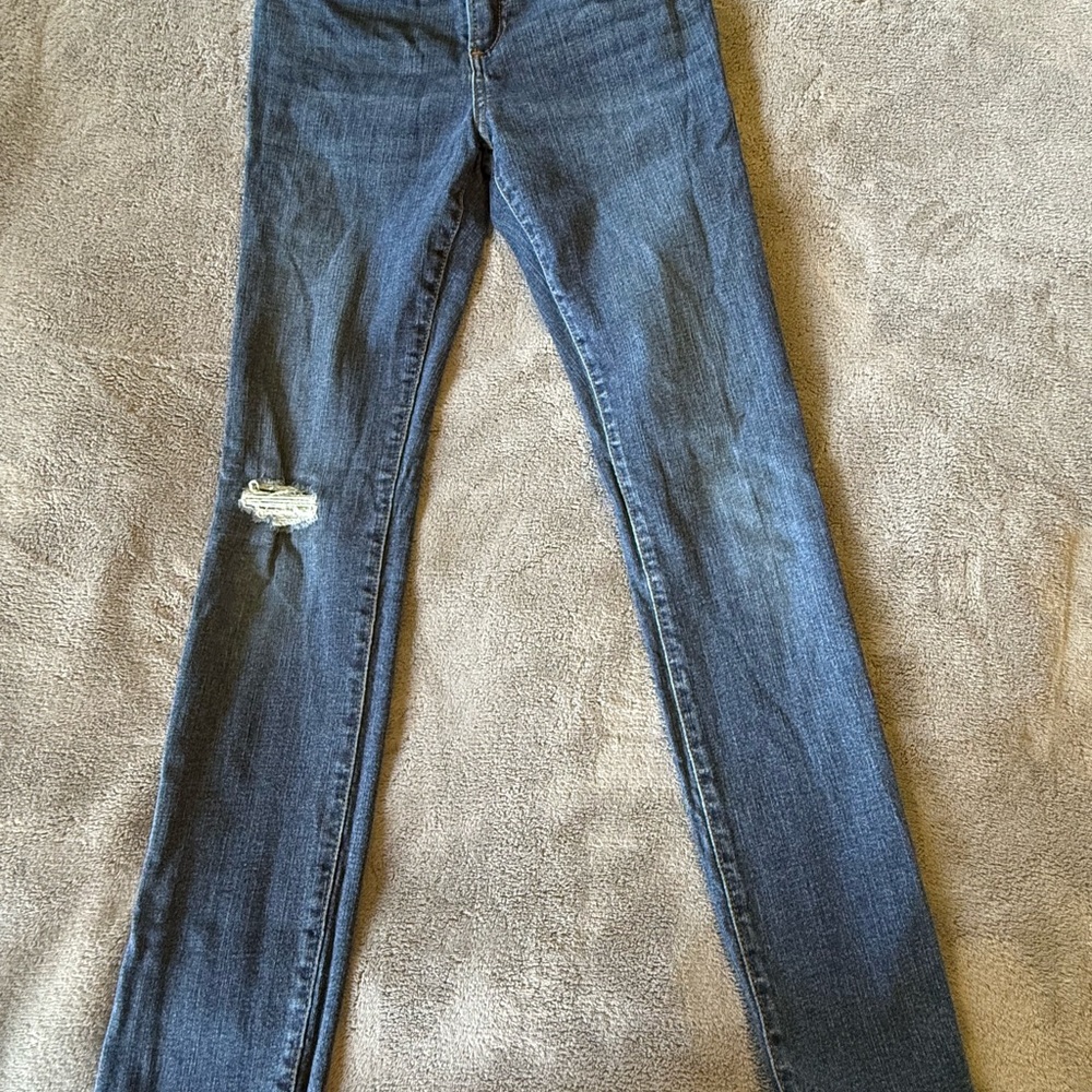GAP Dark Blue Boys Size 16 Distressed Stretch Skinny Jeans
